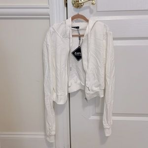 Zaful cropped zip up sweatshirt